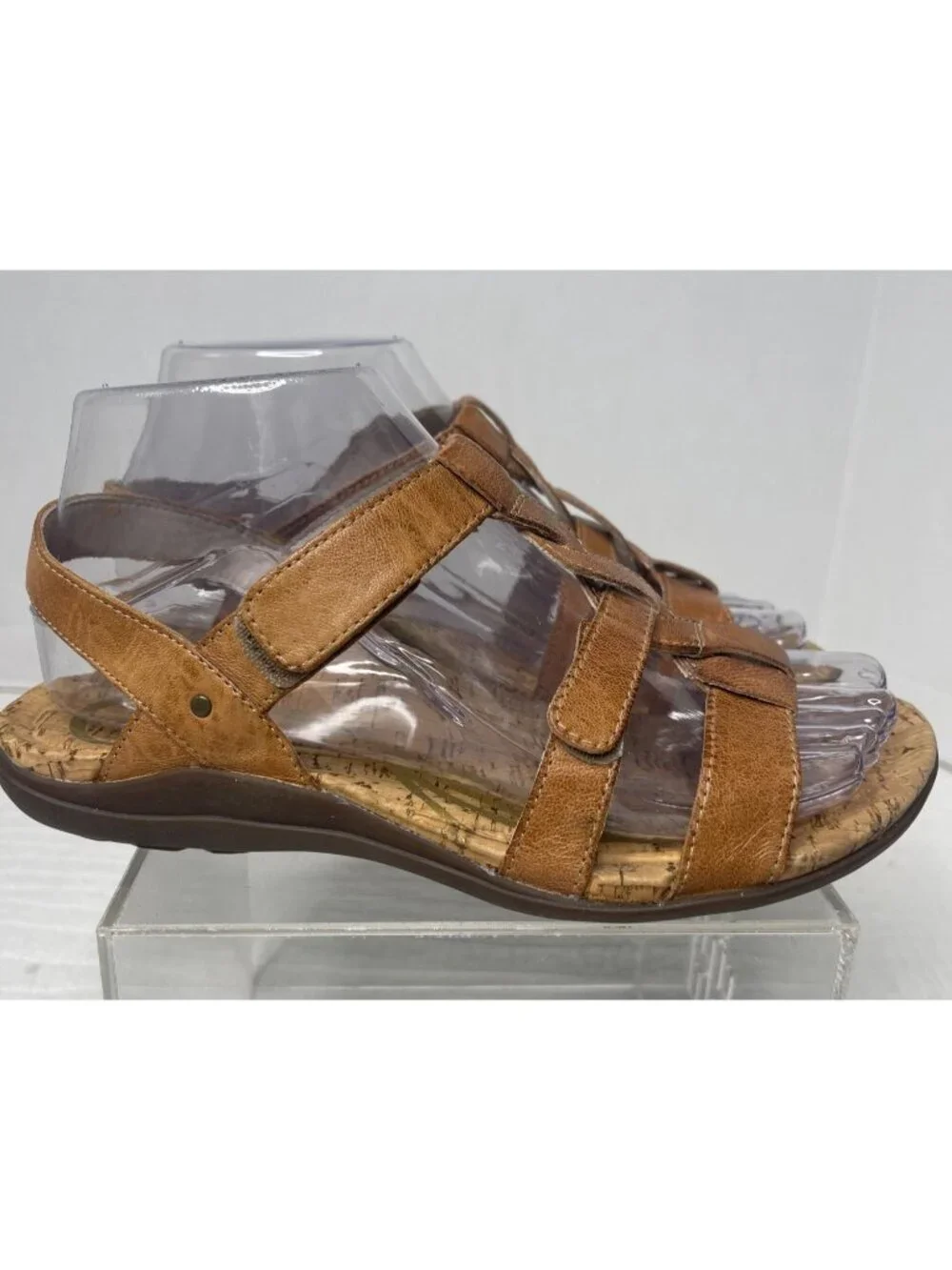 NEW Abeo B.I.O.System Bea-Braid Womens Tan Leather Sandals SZ 6M Comfort - Picture 3 of 9